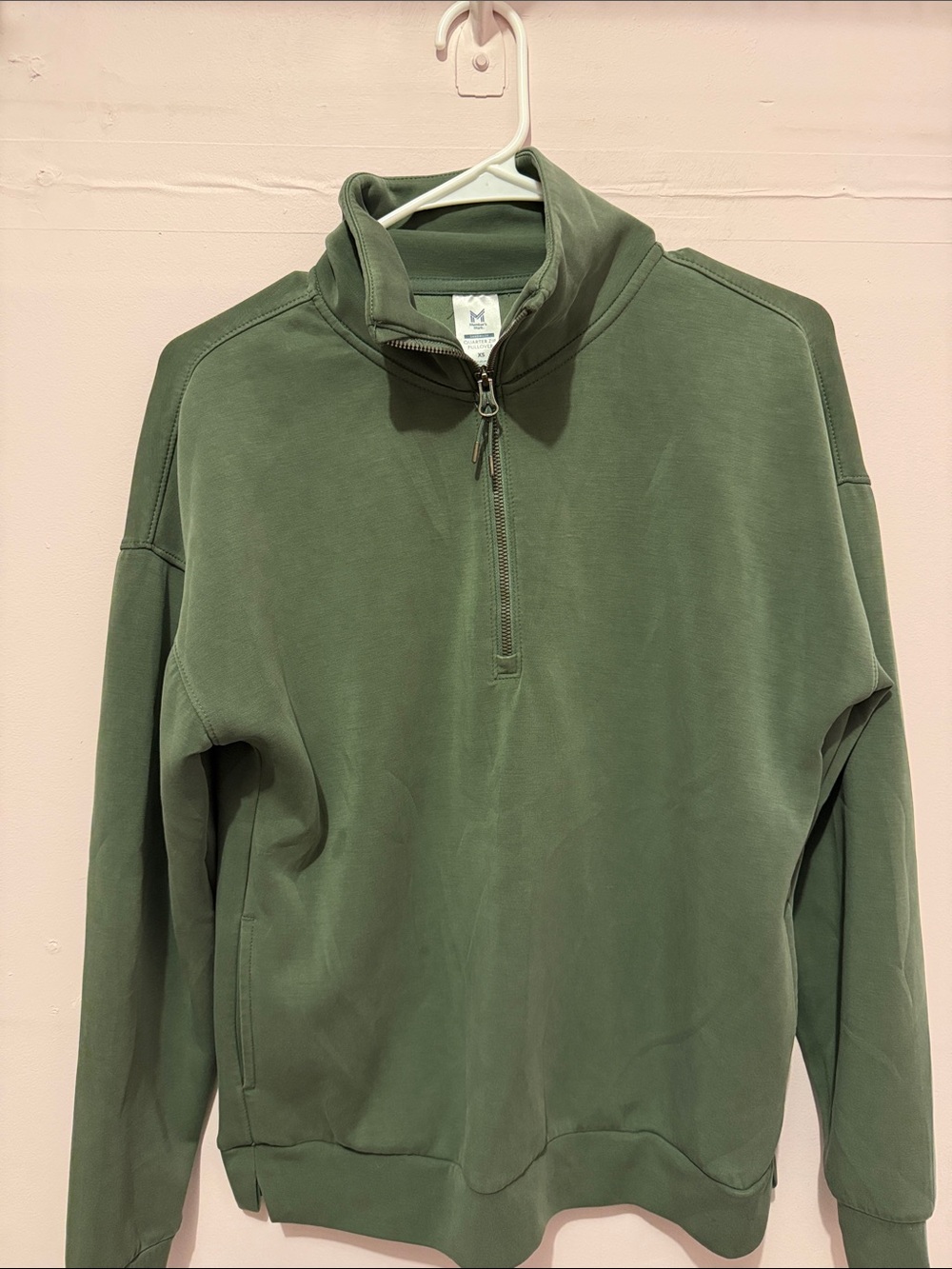Women’s  Buttery Soft Olive Quarter-Zip Sweater Pullover / Size XS
